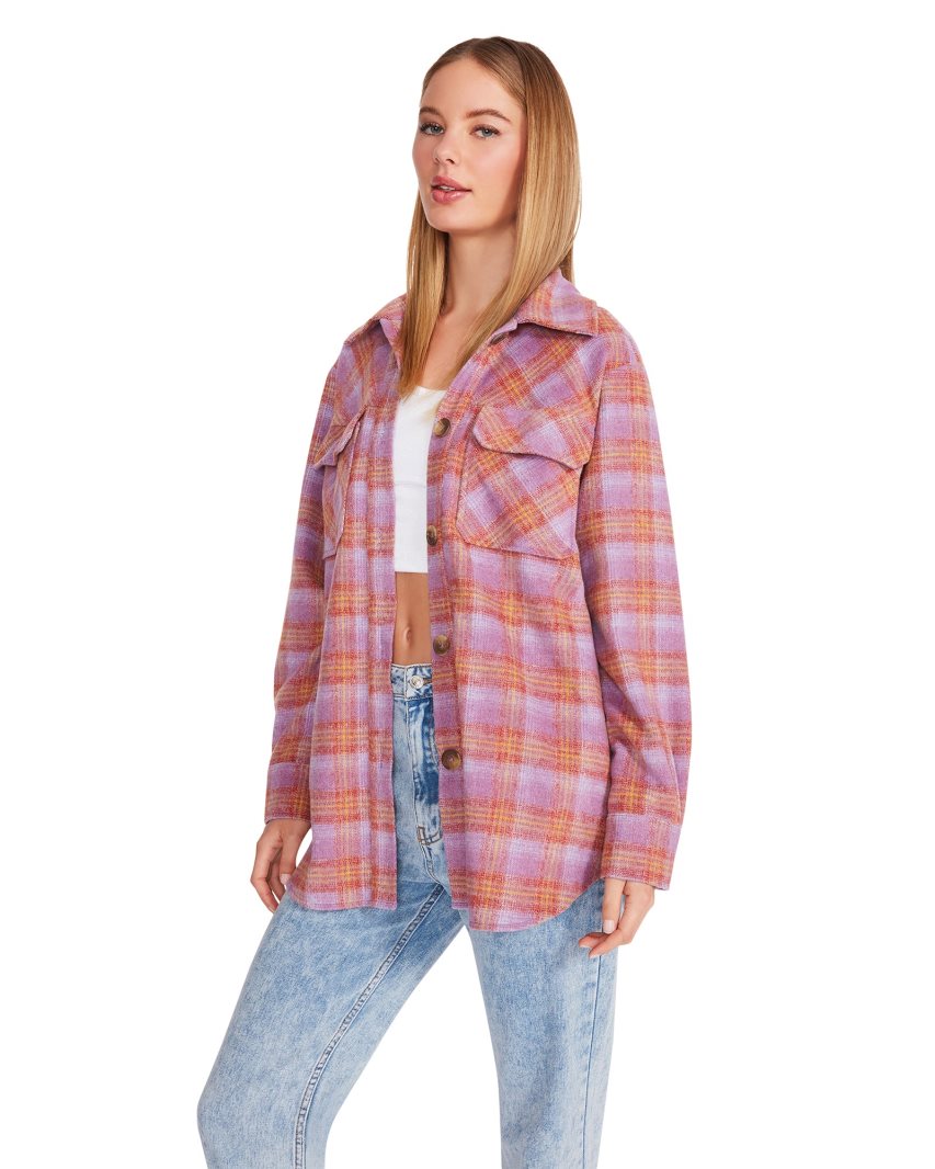 Purple Steve Madden Brooklyn Shacket Women's Shirt Jackets | PH 7904KMI